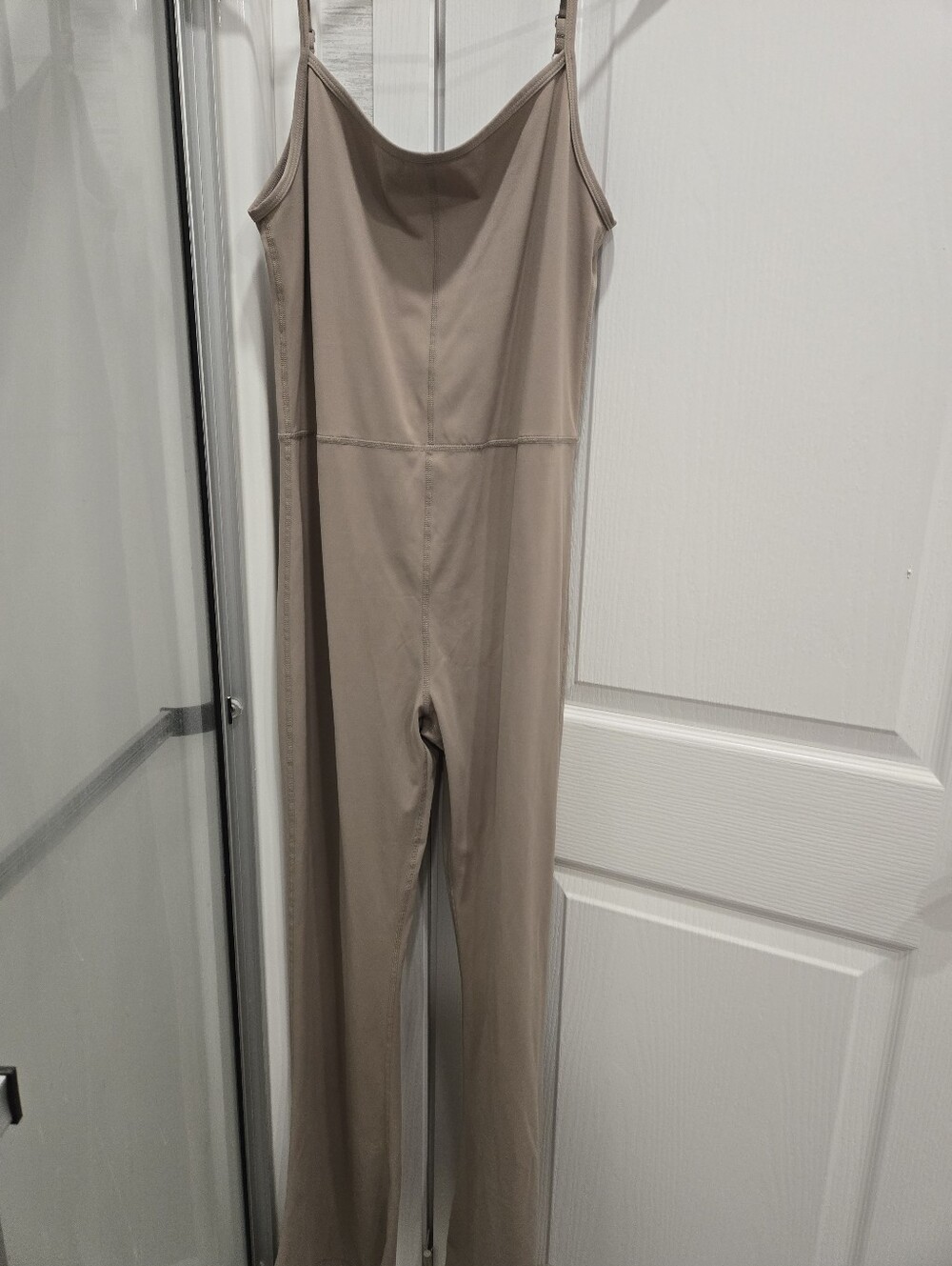 Fashion Nova Taupe Slim Spaghetti-Strap Jumpsuit